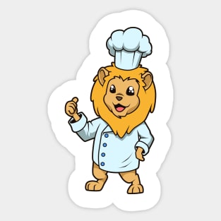 Cartoon lion chef Sticker